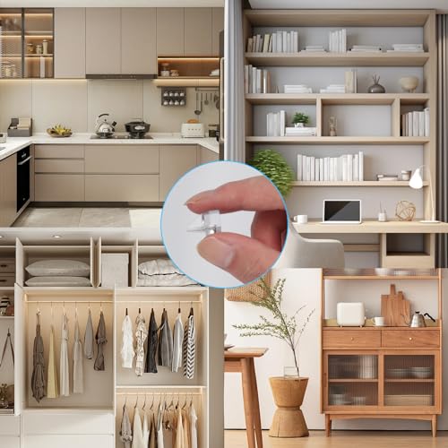 Regalbodenträger, 5mm Bodenträger Einlegeboden Halter, transparent Kunststoff Regalboden Stifte für Möbel Bücherregale Schränke Holz Glas-Böden Regal Halter Pegs Pins (20, transparent)