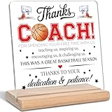 Thank You Gifts for Basketball Coach，Thanks Coach! Acrylic Plaque Sign, Appreciation Gifts, Office Home Desk Decor Sign