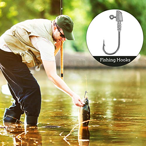 BESPORTBLE 10 peças de anzóis de pesca, gancho prático de cabeça de chumbo, gancho de isca de pesca