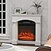 HOMCOM Modern Fireplace Mantel, Freestanding Fireplace Surround with Leg for Electric Fireplaces, 43.25
