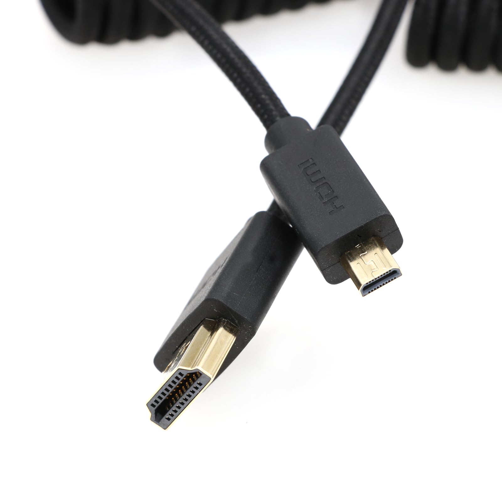 SZRMCC 8K 2.1 Micro HDMI to HDMI High Speed Coiled Braided Cable for GoPro Hero 3/4 Canon EOS M5 Sony A6000 A7III RX10 Nikon B500 Z6 Raspberry Pi 4 Atomos Ninja 2 Monitor - Image 3