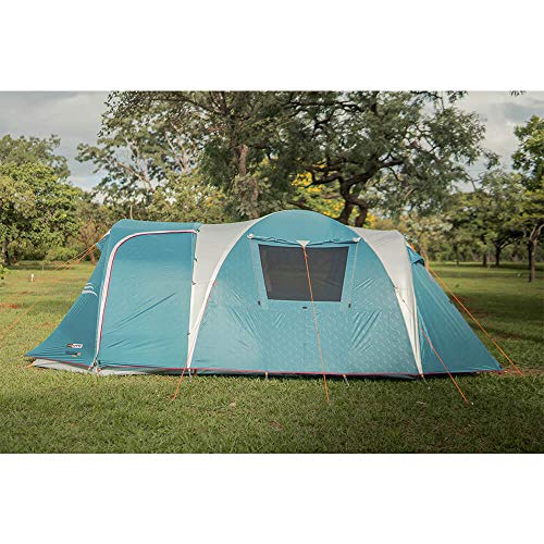 NTK Arizona GT 9 to 10 Person Tent for Family Camping | 17.4 x 8 ft Camping Tent with 2 Rooms, 2 Doors, 100% Waterproof Dome & Breathable Mesh | Outdoor | 2500 mm Warm & Cold Weather Family Tent.