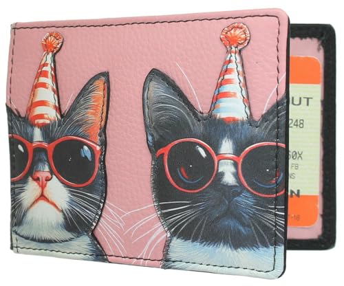 Porte-cartes de voyage en cuir noir Mala Leather Cool Cats 629TC_39 pour homme et femme