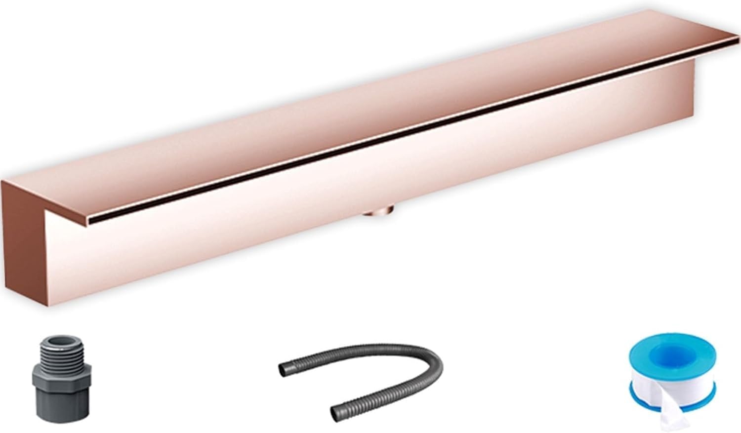 Fontana da giardino con beccuccio a cascata in acciaio inox, per stagno, piscina, patio e terrazza, lunghezza regolabile 20180 cm (80 cm)