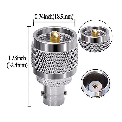 TUOLNK BNC Female to UHF PL259 Male RF Coaxial Adapter SO239 Male to BNC Female Coaxial Connector for Extension Cable 2pcs - Image 4
