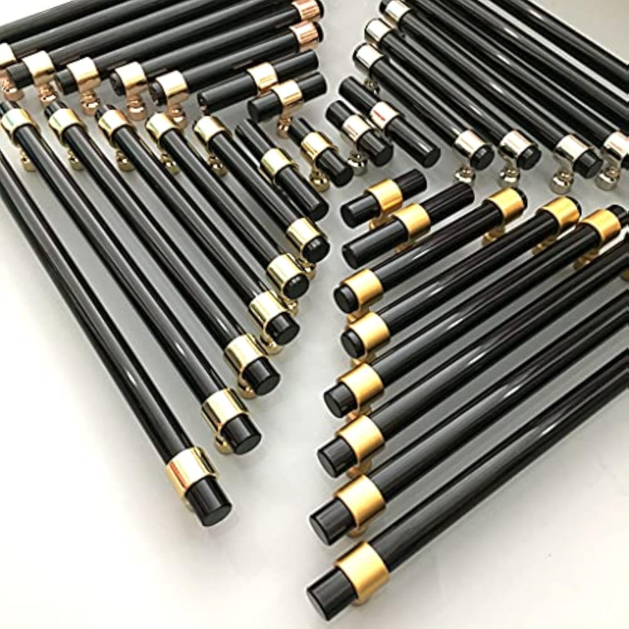 Acrylic Handle Black Acrylic Knobs, Brass 160mm