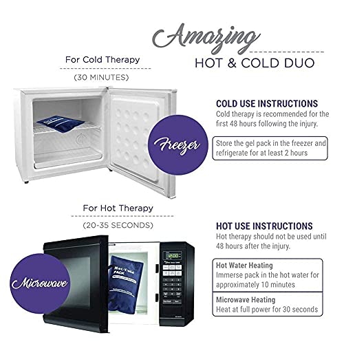 Image of Reusable Hot and Cold Ice Pack | Flexible Gel for Injuries, Pain Relief Cold Ice Gel Pack for Shoulders, Knee, Back, Neck Hot Compression Gel Pack for Pain Relief-Medium Pack of 2 (2 Pc)