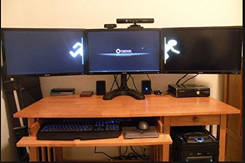 Easymountlcd Ezm Articulating Heavy-Duty Triple Monitor Mount Stand Free Standing With Grommet Mount Option Up To 24" (002-0033) #TOP4