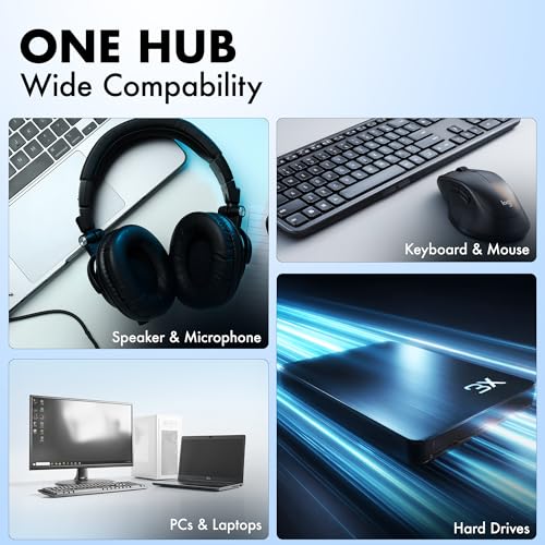 Image of USB A to 4 Port Wozoyo USB 3.2 Hub, 4X USB 5Gbps, Data Transfer Speed Upto 5Gbps and 30cm Cable, Multiport Splitter for Laptop and Desktop, Plug and Play, Compact and Portable Expansion Hub