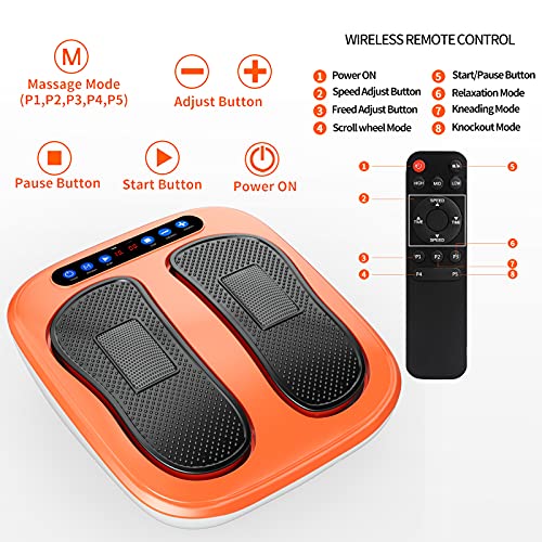 Hoiltal Foot Massager Machine With Remote Control, Adjustable Vibrating And Rotating Speed Electric Foot Massager, Foot, Leg And Back Massager Increased Blood Circulation #TOP5