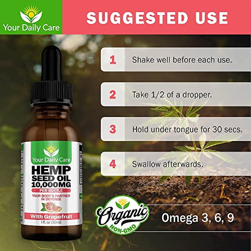 Premium Organic Hemp Oil + Grapefruit Seed Oil Drops; Healthy Immune System Support and GI Digestive Support - Vegan… - Image 4