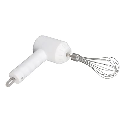 Ubersweet Electric Handheld Mixer, Household Cordless Multifunctional Egg Beater 20W 5V Ergonomic Handle Electric Garlic Chopper (White)