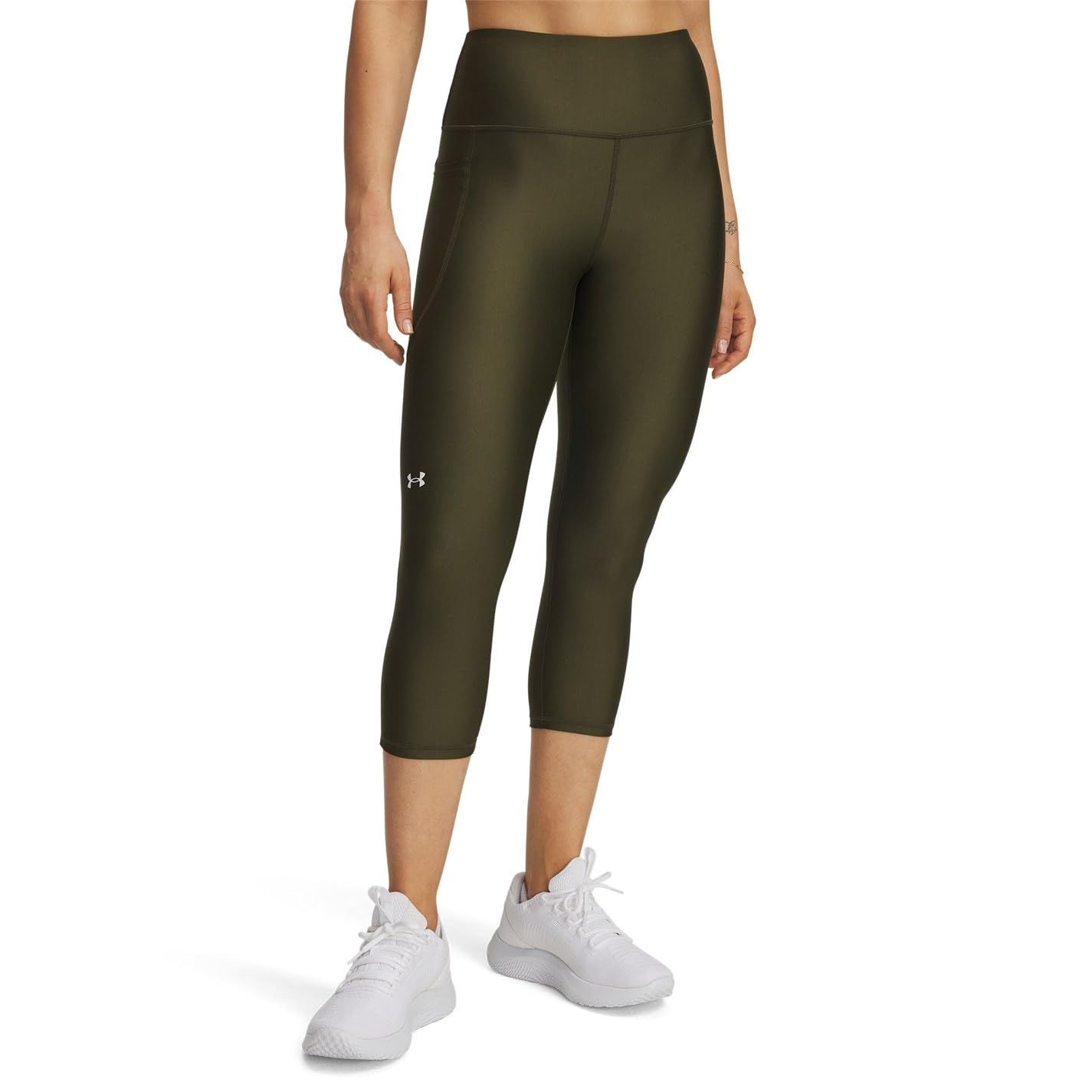 Under Armour - HeatGear Armour High No-Slip Waistband Pocketed Capri, Leggings Donna