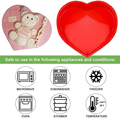 Miniatura 3 de Molde grande de silicona para tartas de forma de corazón, molde de chocolate de fácil liberación, bandejas para tartas para el día de San Valentín,