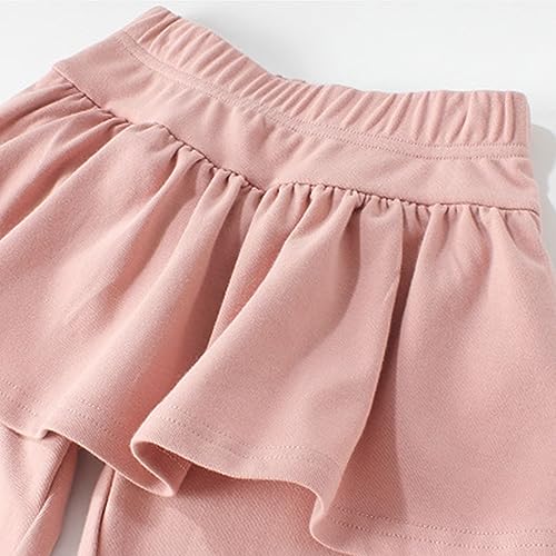 Toddler and Girls' Footless Comfy Leggings with Skirt Soft Cotton Athletic Ruffle Skirt Pants for Kids Slim Fit Fall Tights3