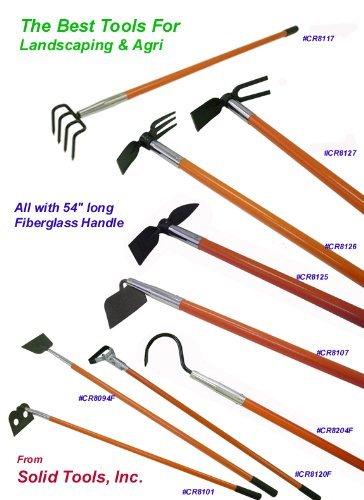 Forged 4 Tines Cultivator with 53" Long American Fiberglass Handle! Assembled in U.S.A.!