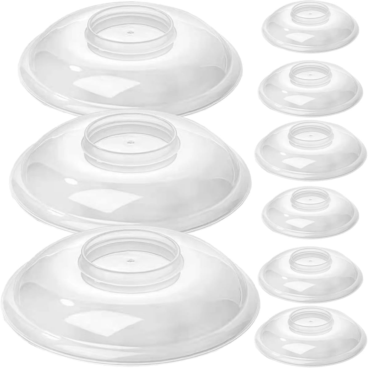 BESPORTBLE 9pcs Heat Resistant Plastic Food Covers for Microwave Use, Kitchen Food Preservation Covers with Good Sealing and Oil Proof Features, for Microwave Oven Heating Use