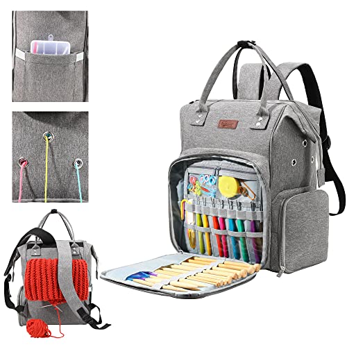 Image of crochet bag,knitting bagBackpack and Tote Bag Storage Bag ,Large capacityYarn Storage Organizer Travel Crochet Bag Women Carrying Crochet Accessories Knitting Needles Crochet