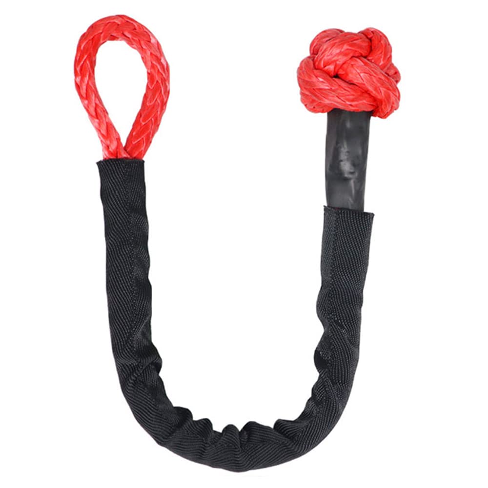 1/2' X 22 Inch (55000LBS) Soft Shackle Synthetic Road Recovery Rope Breaking Strength for Sailing SUV ATV Truck Jeep ​- Red