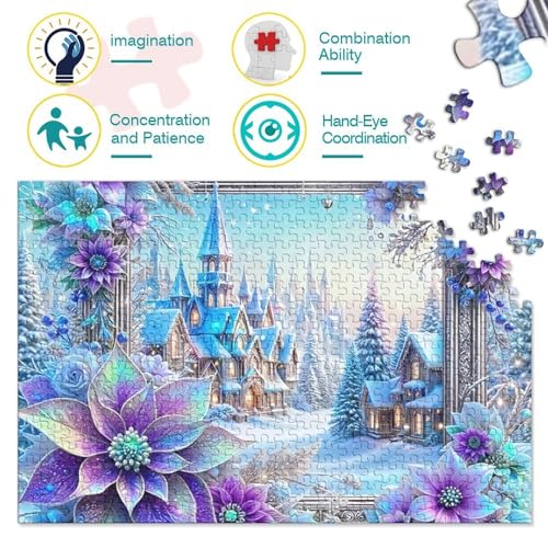 Rompecabezas de hermosa decoración de invierno, 1000 piezas de papel reciclado texturizado 3
