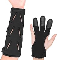 KRATARC Archery Finger Tab Gloves & Adjustable Arm Guard - Lightweight Protection for Recurve Compound Bow Hunting Target Shooting