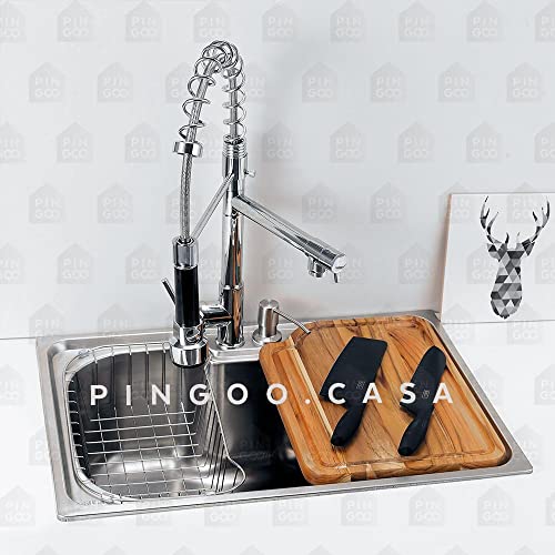 Pingoo.casa, Cuba Gourmet para Cozinha Aço Inox 304 60x42cm Borari - Prata