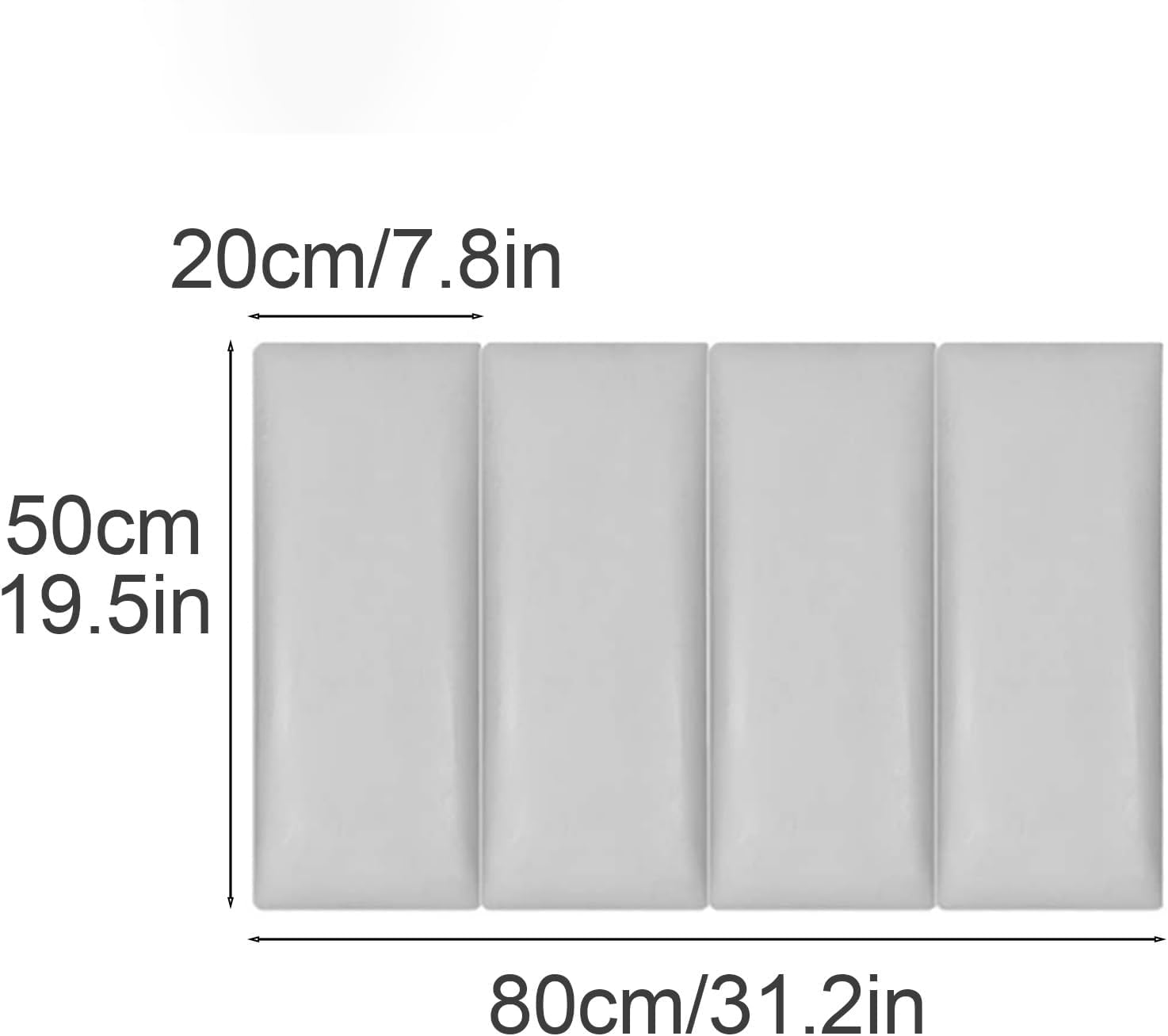 KEuLen Antykolizyjna podkładka ścienna, tapicerowane panele ścienne, samoprzylepne naklejki z gąbki, 3D antykolizyjna wyściółka (szara, 20 x 50 cm-10 szt.)