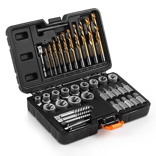 YEKEPRO 40 Pcs Bolt & Screw Extractor Set with Left Hand Cobalt Drill Bit Set, Easy Out Broken...