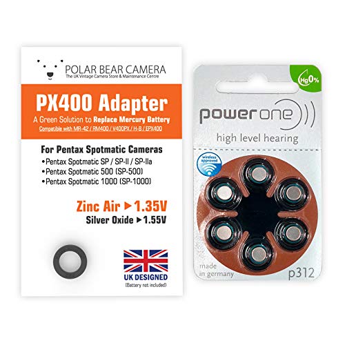 PX400 Adapter + 6 MR-42 Battery Cells (1.35V) For Fujica ST701 & Other Vintage Cameras