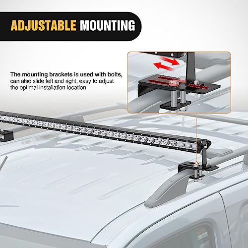 Image of Nilight LED Light Bar Mounting Bracket | Light Clip Bracket Non-Slip Design for Luggage Racks on SUVs, Off-Road Trucks and Other Vehicles Black