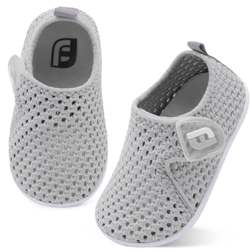 Toddler Boys Girls Sandals Baby Water Shoes Barefoot Sock Shoes Swim Water Shoes Walking Sneakers for Beach Swim Pool Mesh LightGrey 18-24 Months Infant