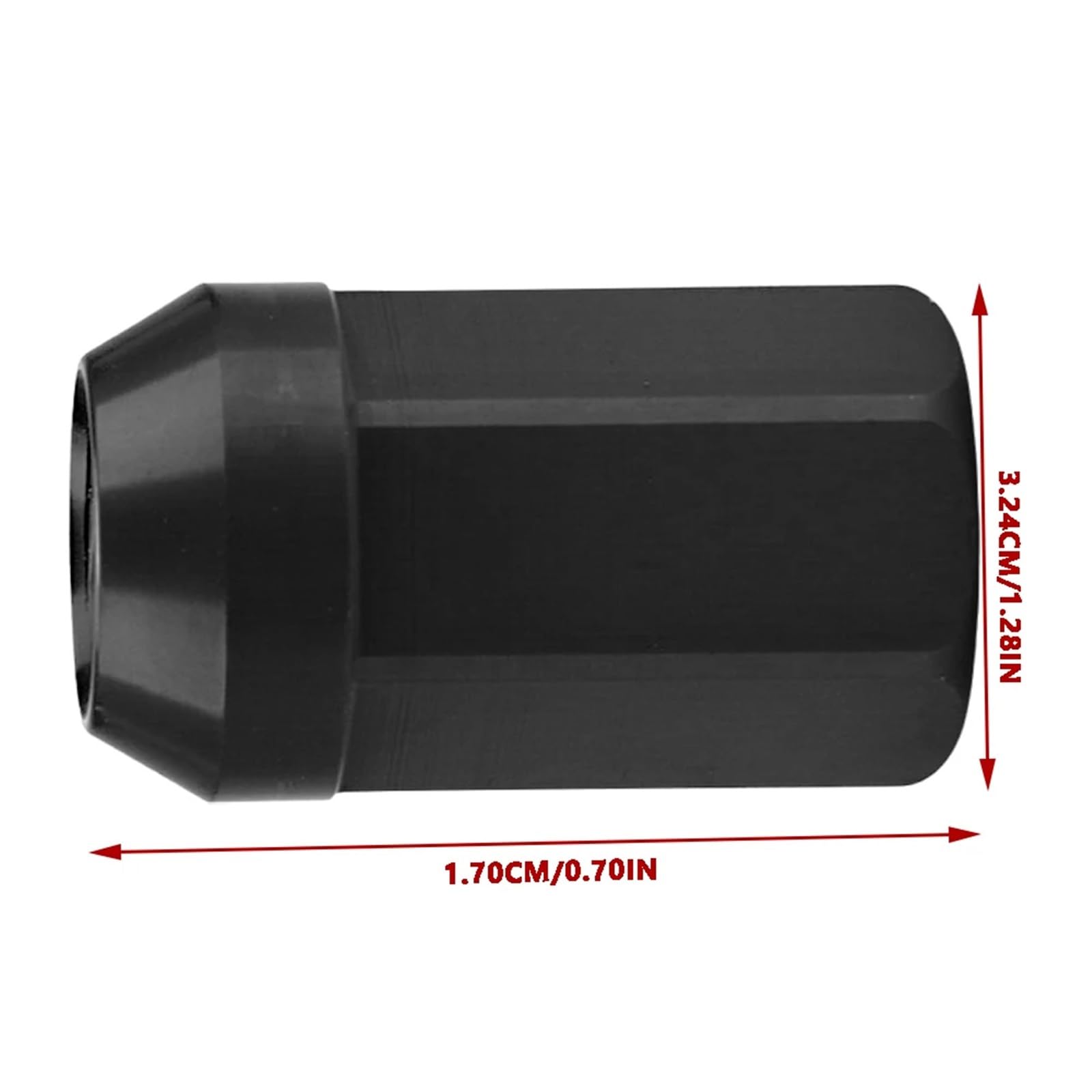 Auto Rad Zubehör Kompatibel Mit Hyundai 20 Stück Radmuttern M12 x 1,5, Radmuttern, Sechskant, 19 mm, geschlossenes Ende, Kegelbasis, Autozubehör(Red)