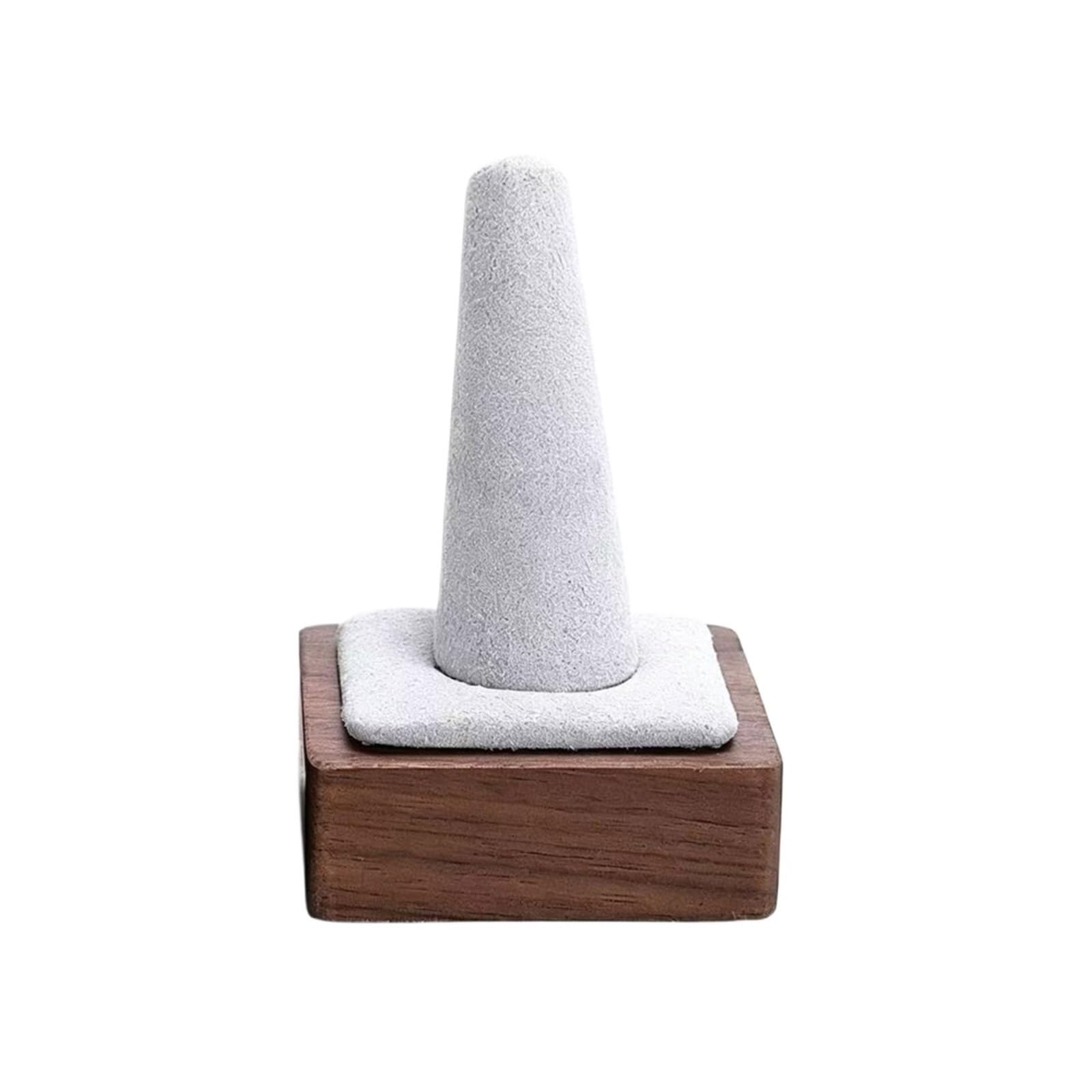 ZengL263NgS jewellery stand Ring Display Stand Wooden Base Microfiber Cone for Jewelry Showcase for Display and Storage