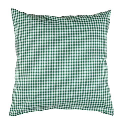 Funda de almohada de 30 x 30 cm 5 x 5 mm de algodón de cuadros de vichy de cuadros y gracias a su diseño de bolsillo con cremallera tejida, algodón, verde, 30 x 30 cm Cover
