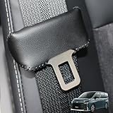 トヨタ 90系 ヴォクシー 本革シートベルトカバー バックルカバー 本革 異音防止 傷防止 本皮レザーカバー 内装 カスタム キャッチャー ドレスアップ 黒色ステッチ ２個セット WeCar