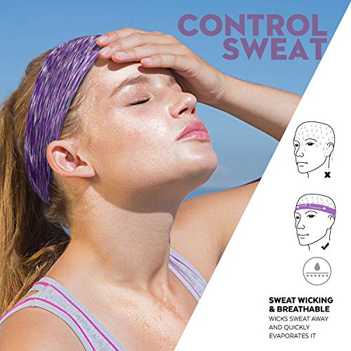 image for Mens Headband 5 Pack Guys Sweatband Headbands for Sports,Running,Cross