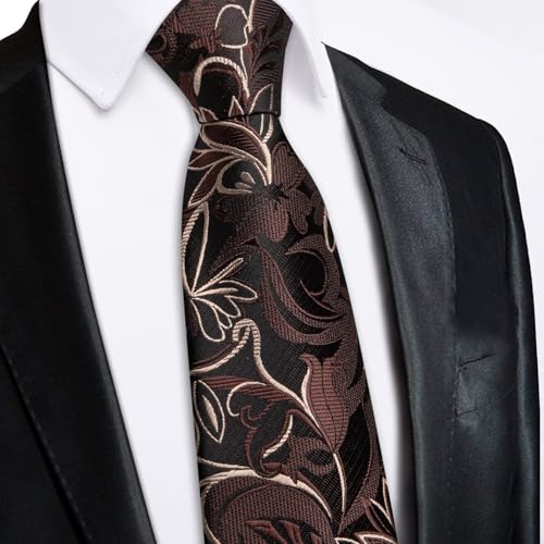 Image of Hi-Tie Zipper Ties for Men Pre-tied Tie Set Lapel Pin Pocket Square and Cufflinks Formal Business Wedding Adjustable Necktie
