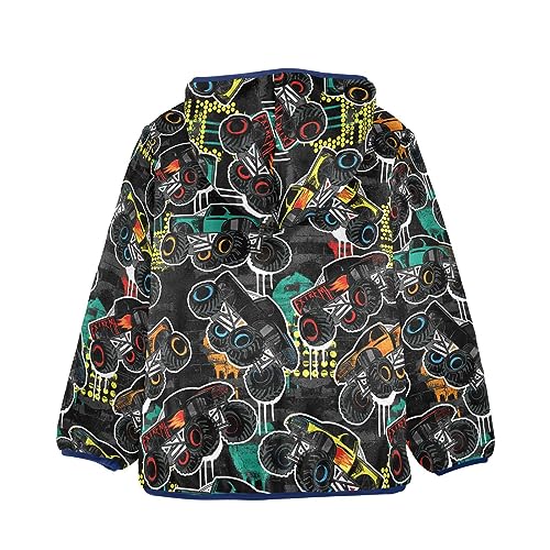 Image of Aflyko Boys Fleece Coat Blue Zip-Up Hoodie Girls Outerwear Kids Hooded Jacket
