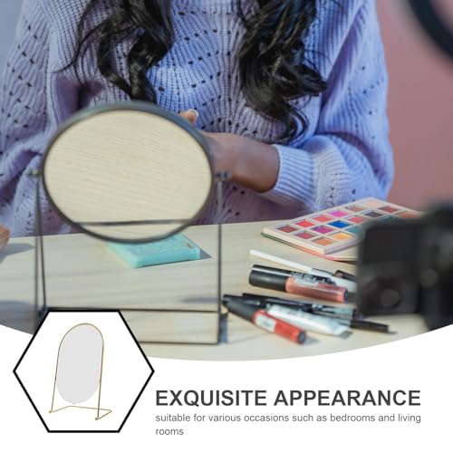 Miroir ovale doré haut de gamme en métal et verre pour table de maquillage - 6