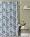 Home Decor Paisley Fabric Shower Curtain: Marine Navy Blue Taupe Beige White