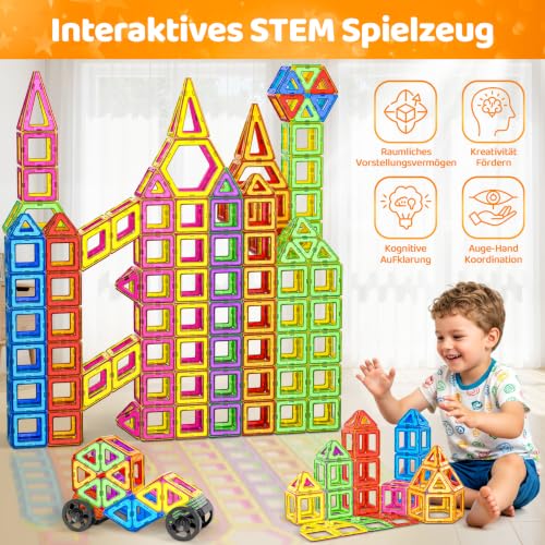 COOLJOYA Magnetische Bausteine Magnetbausteine 120 Teile Konstruktion – Ansicht 6