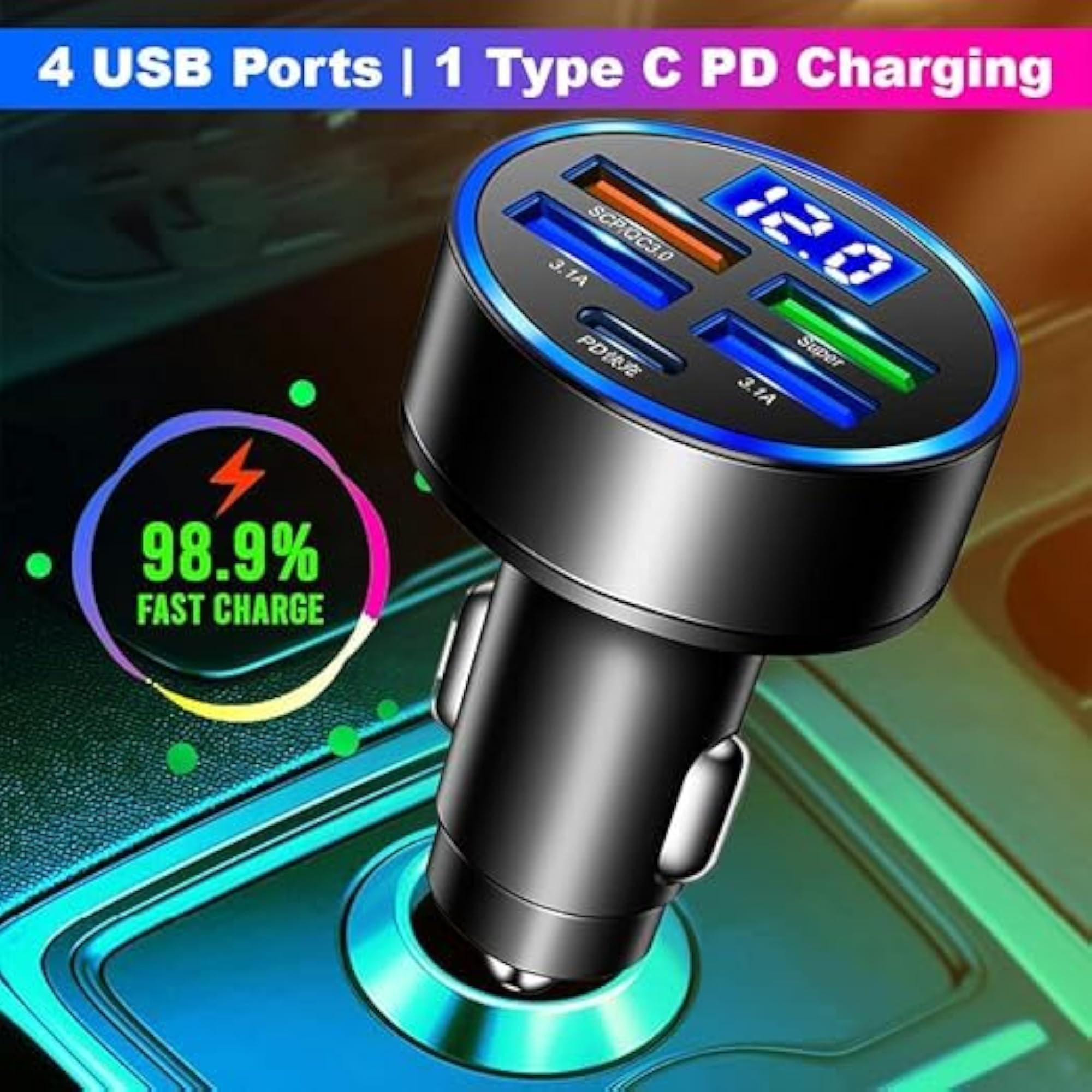 Universal 5-Port QC 3.0 Car Fast Charger