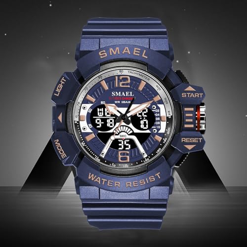 FANMIS Unisex Military Tactics LED Electronic Watch with Candy-Colored Large Face Waterproof Multi-Functional Analog Digital Sports Watch for Outdoor Activities2