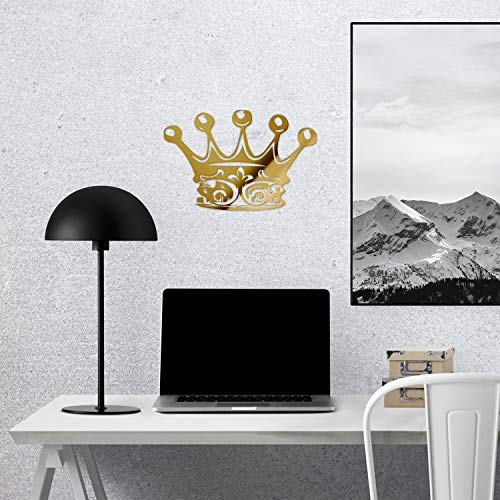 Decal Stickers Of King Crown Shape (Metallic Gold) (Set Of 2) Luxury Weatherproof Vinyl Decal Stickers For Laptop Desktop Smartphone Car Dirt Bike Wall Room Mason Jar Bathtub Door - Ayastic0A2492Go #TOP6