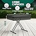 MAKE CHANGES Folding Table 30 Inch - Small Desk Adjustable Height TV Tray for Laptop, Couch, Camping - Heavy Duty Utility Foldable Table for Small Spaces, No Assembly Required, Snowy Granite (Black)