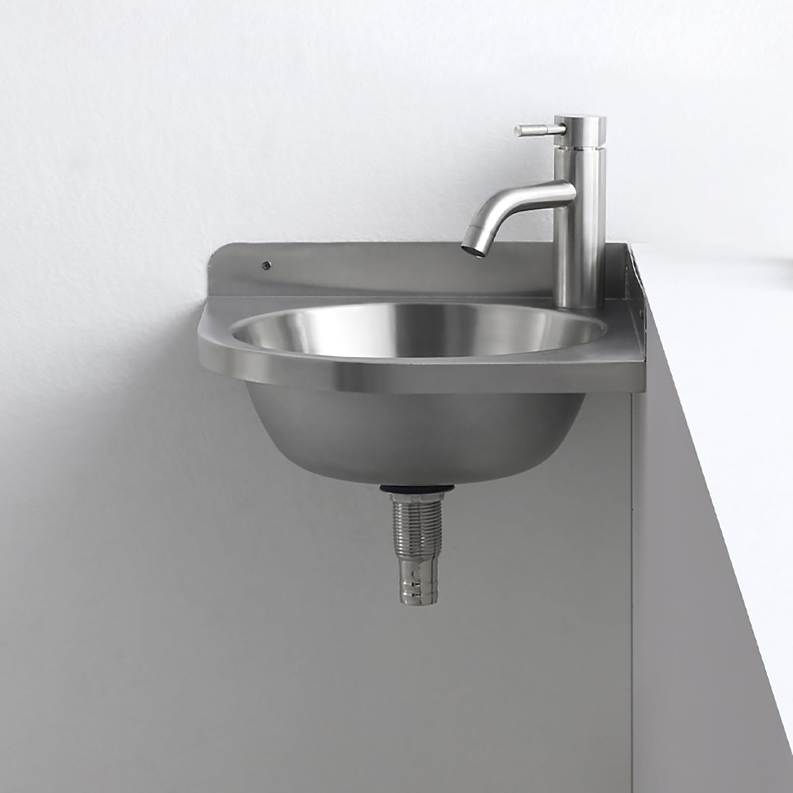 Lavello angolare in acciaio inox 304 da parete, lavello da cucina triangolare, mini lavabo, per camper, roulotte, barca