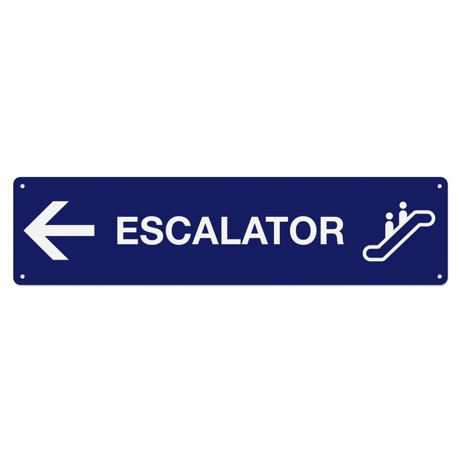 Okahys 4X16inch(10X40cm) Escalator Left Arrow Locator Metal Tin Sign