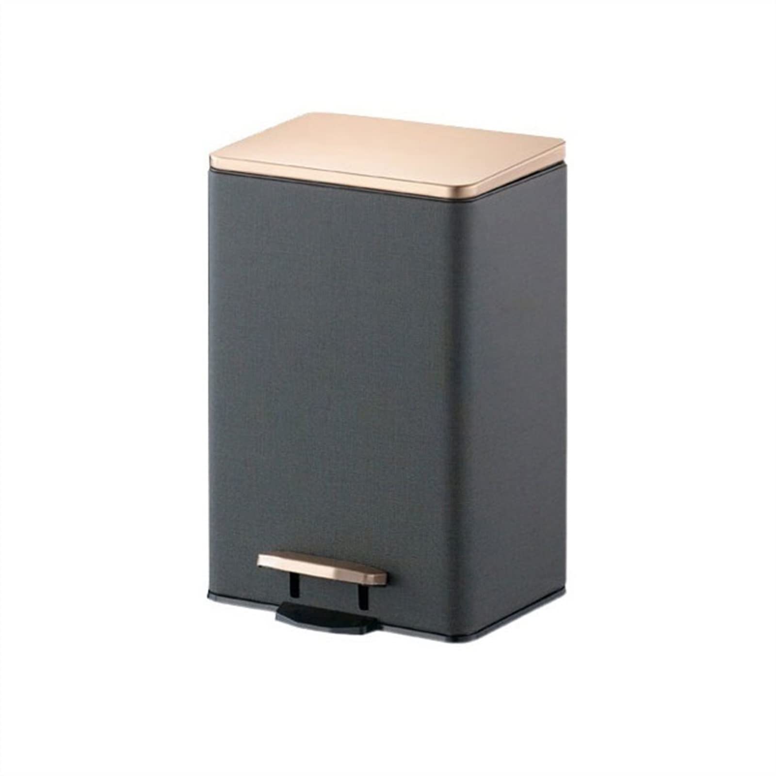 DFEDHF Trash and Recycling Bin 12L/15L/21L Large-Capacity Stainless Steel Foot-Operated Trash Can Large with Lid Garbage Storage Box Suitable for Kitchen Living Room Office Trash Can(Black-12L)