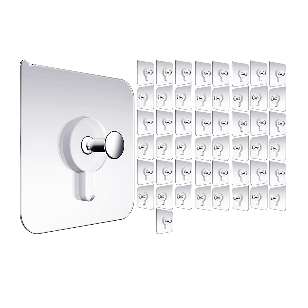 CTRLZS Wall Hangers Without Nails Wall Hooks for Hanging 50 Packs Adhesive Wall Hooks Picture Hangers for Living Room