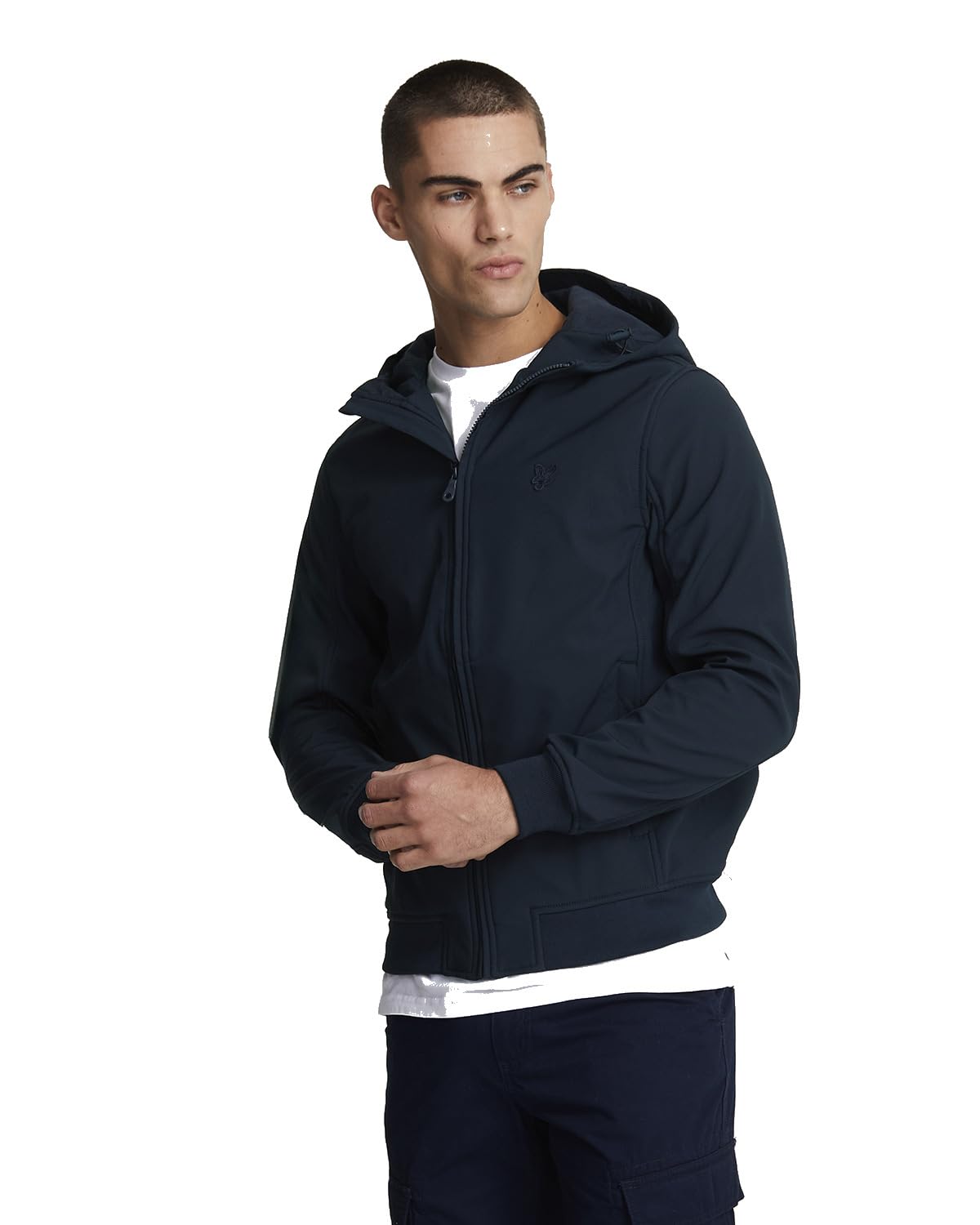 Lyle & Scott Men's Blue Mid Jackets Tonal Fleece Back Softshell Z271 Dark Navy, L